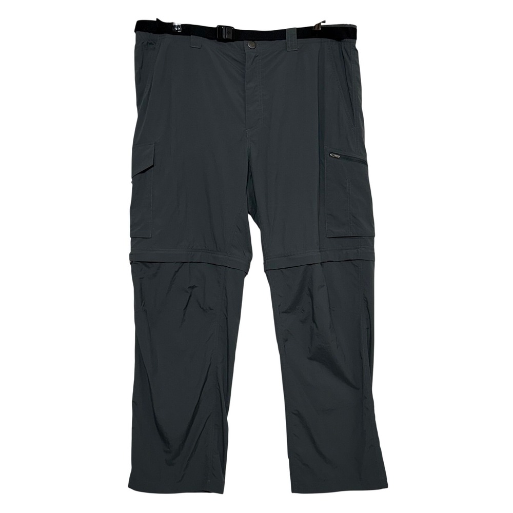 Columbia Pants Mens 40x30 Gray Silver Ridge Convertible Cargo Belted Hiking